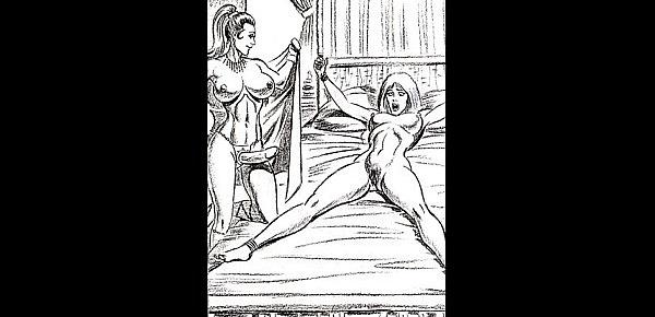 Girl vs girl catfight tribbing bondage spanking lesbian femdom fetish bdsm wrestling fight art